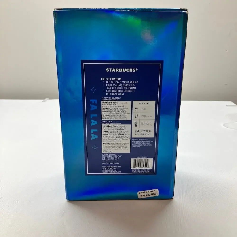 Starbucks 2022 Holiday Tumbler Set 16oz Tumbler Lemon Shortbread Cookie NWT